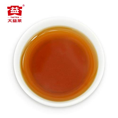 TAETEA “Sweet Wine” Ripe PUER Tea Cake Aged Fermented Puerh Pu erh Tea Black Tea for Daily Drink and Gift (300g/10.58oz)