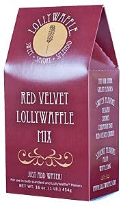 LollyWaffle Red Velvet Waffle Mix 20 Lbs. --Individual 1 Lbs Bags -- Red Velvet Waffle Mix for Waffle on a Stick Machines
