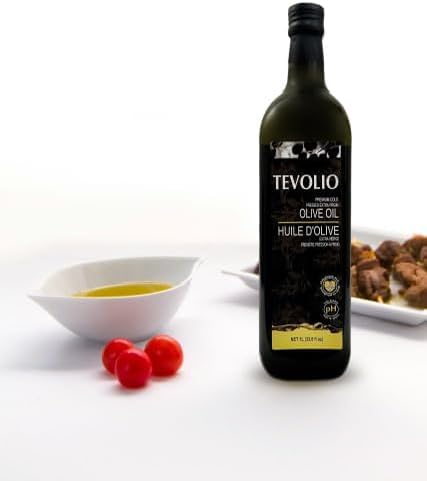 TEVOLIO Extra Virgin Olive Oil – 100% Pure Cold Pressed Rich in Antioxidants and Healthy Fats Plant Based Premium Quality Low Acidity – 1 L