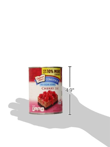 Duncan Hines Comstock No Sugar Added Cherry Pie Filling and Topping 20 oz. (Pack of 8)