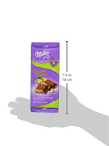 Milka Milk Chocolate with Chopped Hazelnuts 3.52-Ounce Bars (Pack of 10)