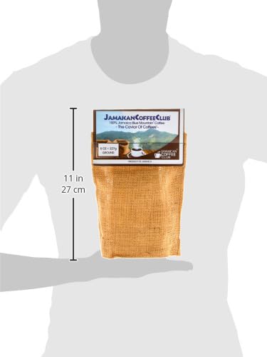 JamaicanCoffeeClub 100% Jamaican Blue Mountain Coffee Ground RG 8oz Fresh Roasted Beans Smooth Bold Flavor Premium Coffee from Jamaica Medium Grind Rich Taste Gourmet Blend