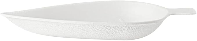 Restaurantware-Pulp Safe No PFAS Added 3.7 x 2.4 Inch Tasting Dishes 100 Disposable Dishes - Home Compostable Microwavable And Freezable White Bagasse Food Dish Leaf Shape For Appetizers