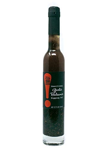 OMG! Gourmet Traditional Garlic Balsamic Dipping Oil | As found in Pike Place Market (Delicious Perfect for breads veggies salads and marinades) 375ml/12.7oz
