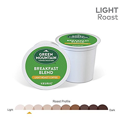 Green Mountain Coffee Roasters Breakfast Blend Flavor Coffee Keurig Single-Serve K-Cup Pods Light Roast