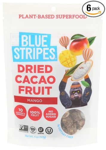 Blue Stripes Dried Mango Fruit 3.2 oz (Pack of 6)