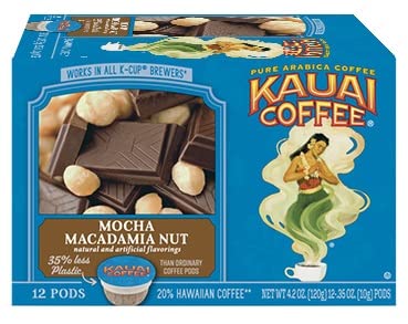 Kauai Coffee Single Serve Pods Mocha Macadamia Nut - Arabica Coffee from Hawaii's Largest Coffee Grower Keurig-Compatible Cups (36 Count)