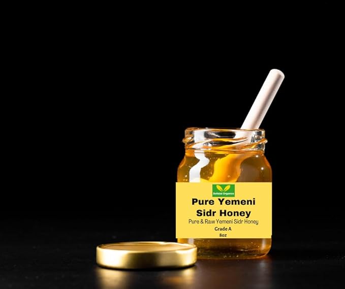 Yemeni Sidr Honey – 100% Pure Grade A Raw &amp Unfiltered &amp Cold-Extracted – Natural Superfood – Premium Sidr Honey from Do’an Valley – 227g / 8oz