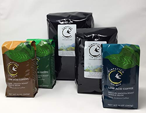 Simpatico Low Acid Coffee - DECAF - Dark Roast - GROUND (2 pound bag)