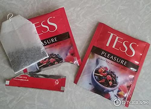Tess Pleasure Black Tea Lemon Sorghum Apple Pieces Cornflower Petals Rose Hips 100 Pcs