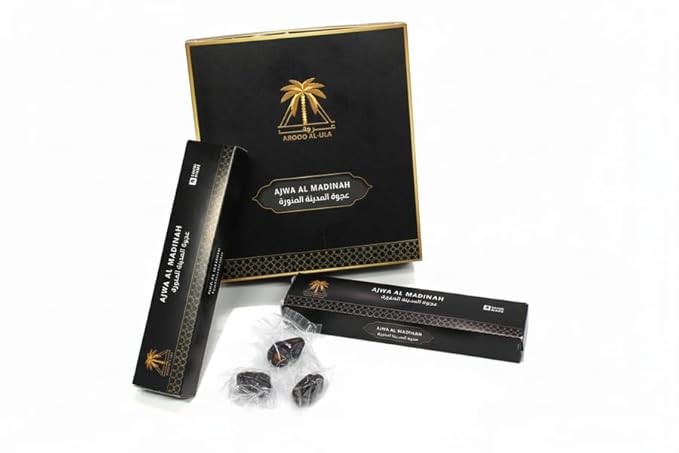 Al Madina Ajwa Dates – 12 Packs (7 Pieces Each) – Premium Saudi Dates from Madinah Fresh Quality