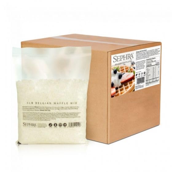 Sephra Belgian Waffle Mix 30lb case. Just add water! Vegan Nut Free and Kosher COR 519 Non-Dairy. For delicious Belgian Waffles for breakfast lunch and dinner every time.
