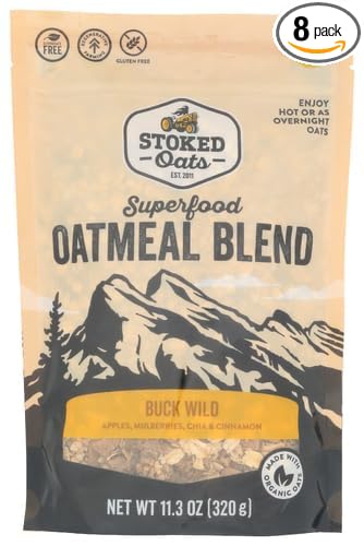 Stoked Oats Buck Wild Blend Oatmeal 11.3 oz (Pack of 8)