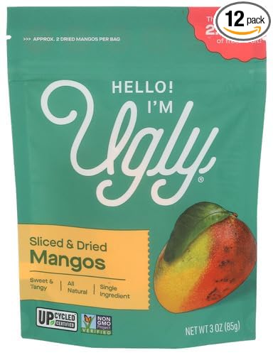 Hello Im Ugly Dried Sliced Mangoes 3 oz (Pack of 12)