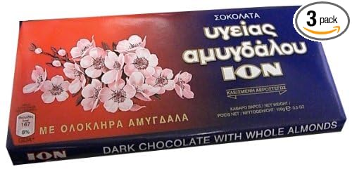 Dark Chocolate with Whole Almonds 3pcsx100g