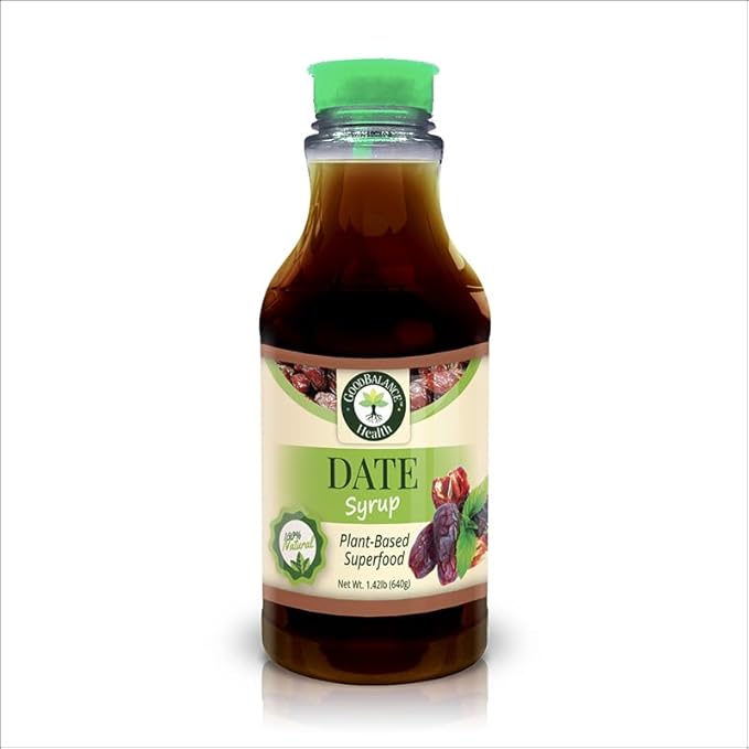 Good Balance Health Organic Date Syrup Sweetener Natural Sugar Alternative for Coffee Tea Baking and Cooking Vegan Paleo Gluten Free Kosher 22.5 oz Squeeze Bottle