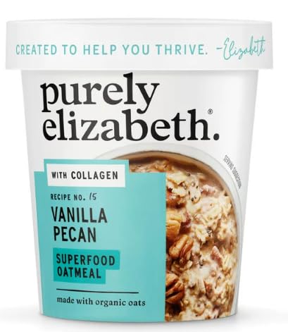 Purely Elizabeth Organic Oats Instant Oatmeal 1.76 oz Cup + King Combos QR Code Mixed pack with (Seasonal (Vanilla (12 count))