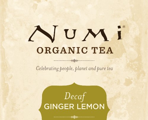 Numi Organic Tea Decaf Ginger Lemon 16 Count Box of Tea Bags (Pack of 3) Decaf Green Tea (Packaging May Vary)