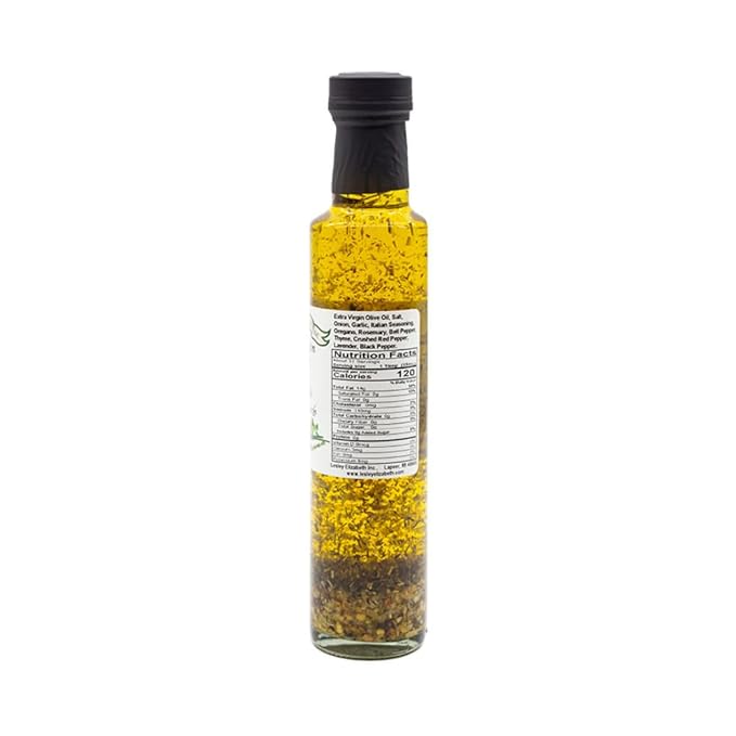 Lesley Elizabeth Extra Virgin Olive Oil with Rosemary Garlic &amp Herbs 8.5 fl oz – Small-Batch Herb-Infused EVOO for Dipping Roasting Marinades &amp Everyday Cooking – All-Natural Plant-Based