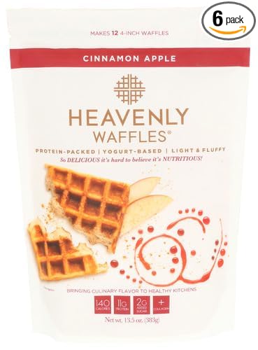 Heavenly Waffle Waffle Mix Cinnamon Apple 13.5 oz (Pack of 6)