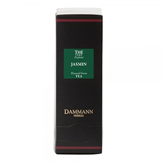 Dammann Freres Sachets Vert Au Jasmin Tea Bags Premium Gourmet French Jasmine Green Tea Individually Wrapped 24 Count (Single Pack)