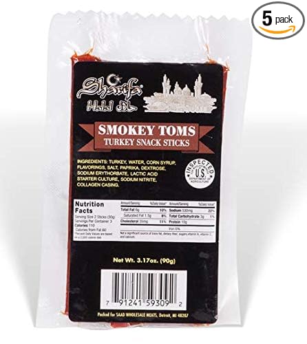 Sharifa Halal Turkey Snack Sticks (5 Pack) Each Bag 2.85oz