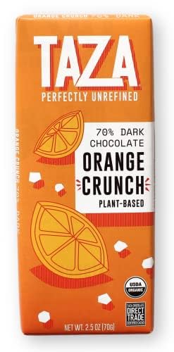 Taza Chocolate Organic Smooth &amp Crunchy 70% Dark Bar Variety Pack Bundle 2.5 oz (4 count) Vegan