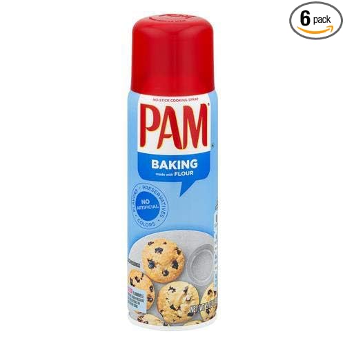 Pam Canola Oil Baking Spray with Flour (Pack of 6)