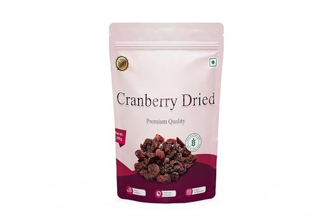 Generic Premium Dried Cranberry Reserve Ready to Eat Snack | 100% Clean with No Added Preservatives | No Added Refined Sugar - 250g