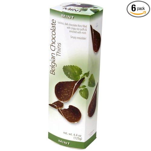 Royal Chocolates Belgian Chocolate Thins Mint 4.4-Ounce (Pack of 6)