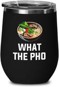 Ramen Lover Black Edition Wine Tumbler 12oz - What the pho - Food Lovers chicken pumpkin vegan pantry spicy noodles