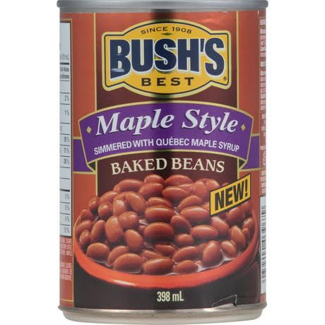 Bush's Best Maple Style Baked Beans/Quebec Maple Syrup 398ml/13.5oz. (12pk) (Imported from Canada)