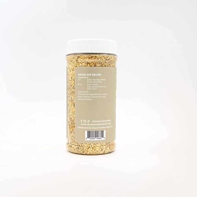 Clean Monday Meals Onion Seasoning Mix | Gluten Free Dairy Free No Artificial Additives | Versatile Dry Onion &amp Garlic Seasoning for Soups Sauces &amp Cooking | 11 oz (≈ 314 g)