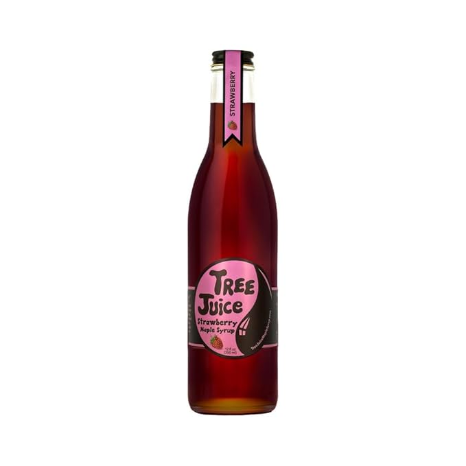 Tree Juice Strawberry Maple Syrup | All Natural Non GMO Vegan Gluten Free Vegetarian Paleo | 12 Ounce Bottle