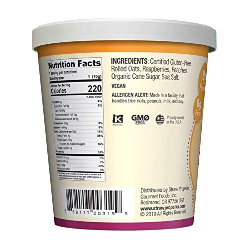 Straw Propeller Gourmet Foods - Gluten-Free Oatmeal and Muesli 12-Packs (Peaches &amp Berry Bramble)