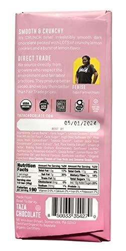 Taza Chocolate Organic Smooth &amp Crunchy 70% Dark Bar Variety Pack Bundle 2.5 oz (4 count) Vegan