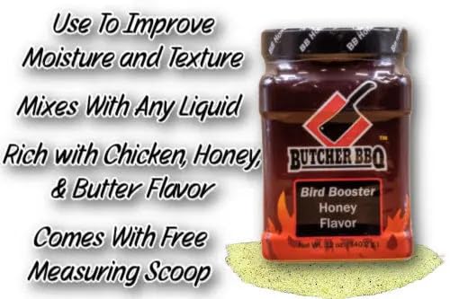 Butcher BBQ | Bird Booster Honey Flavor Injection and Marinade | Use with Chicken and Turkey | Increases Moisture | Adds Flavor | Perfect for Thanksgiving Turkeys