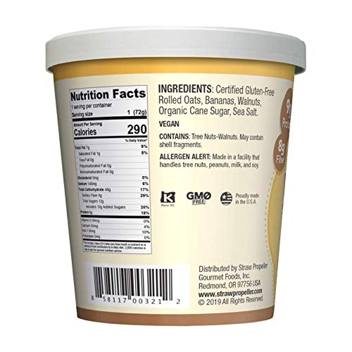 Straw Propeller Gourmet Foods - Gluten-Free Oatmeal and Muesli 12-Packs (Banana Bread)