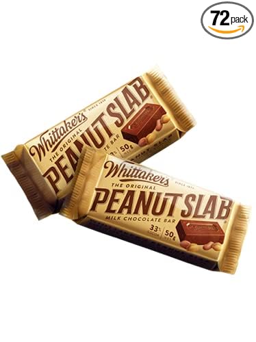 Whittaker's Original Peanut Slab 50g (Pack of 72) （Made in New Zealand）