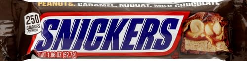 Snickers Single Bar Chocolate Candy 48 bars of 1.86oz each.