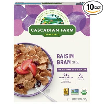 Cascadian Farm Raisin Bran Cereal 12 oz (Pack of 10)