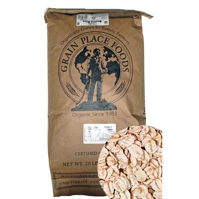 Heart-Healthy Organic Rolled Oats | 25 lb. Bag | Protein &amp Fiber-Rich | Easy To Digest | Non-GMO | Grain Place Foods