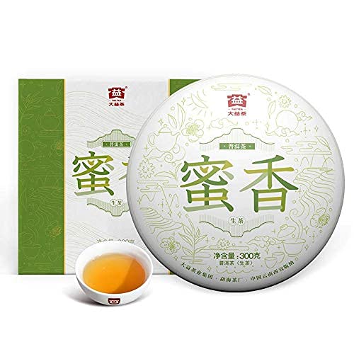 TAETEA 'Nectar' Raw PU'ER Tea Cake Aged Fermented Black Tea Chinese Sheng Puerh Tea for Daily Drink and Gift (300g/10.58oz)