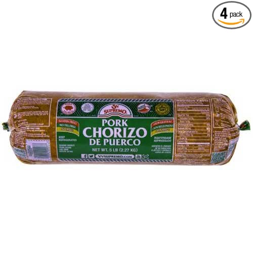 VV Supremo Pork Chorizo Chub Sausage 5 Pound -- 4 per case.