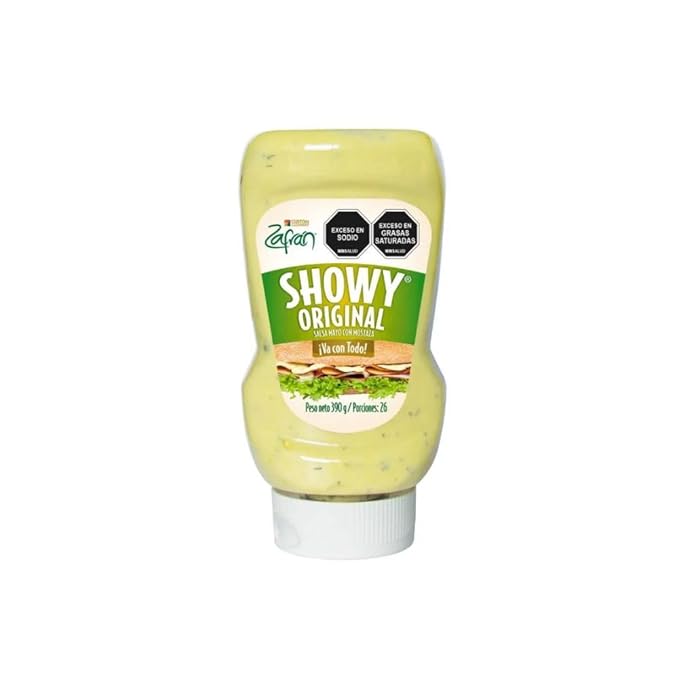 Zafran Salsa Showy Original 390gr y Salsa Showy Ajo 390gr (2 Pack) Showy Zafran Sauce Showy Garlic Sauce Colombian Showy Sauce Showy Safran Sauce Showy Garlic