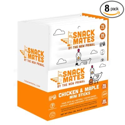 The New Primal Stick Snack Mite Chicken Maple 2.5 oz (Pack of 8)