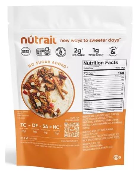 N-Trail Cinnamon Pecan Nut Granola 2g Net Carbs No Sugar Added 22 oz