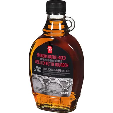 President's Choice Black Label Bourbon Barrel Aged Maple Syrup Amber 236ml/8 fl. oz Imported from Canada}