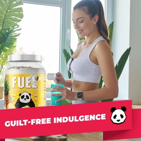 Underground Bio Labs Panda Fuel Premium Protein WheyHydrolyzed CollagenCaseinProbiotics Enzymes Keto FriendlyTime Release 25 Servings (2.5 Pound Pineapple Whip)