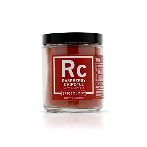 Spiceology - Raspberry Chipotle Sweet &amp Spicy All-Purpose BBQ Seasoning Spice Rub - Use on: Ribs Pork Bacon or Chicken - 4.2 oz